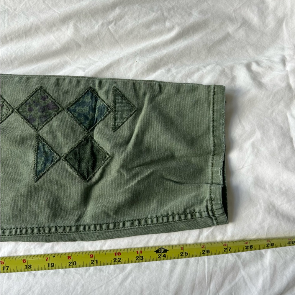 OPEN TO OFFERS Anthropologie Pilcro Green Patch Overalls Size 27 - Picture 7 of 9